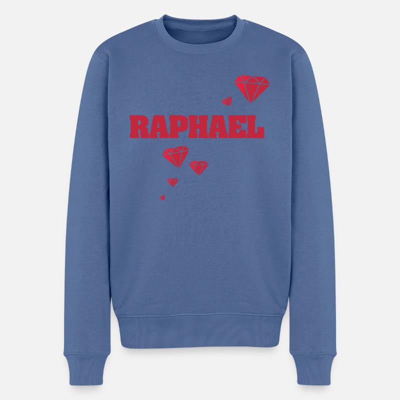 Raphael - Männer Premium Bio Pullover - Taubenblau