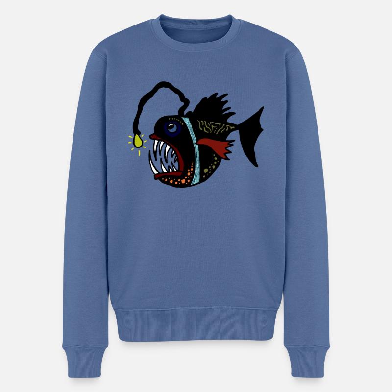 anglerfisch - Männer Premium Bio Pullover - Taubenblau