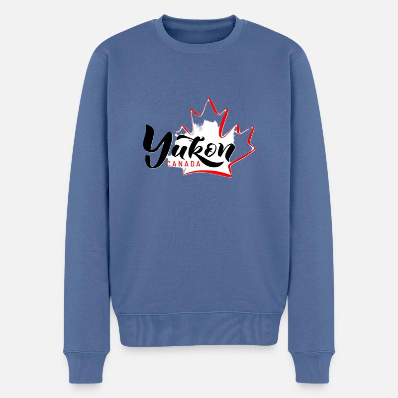 Yukon Maple Leaf - Männer Premium Bio Pullover - Taubenblau