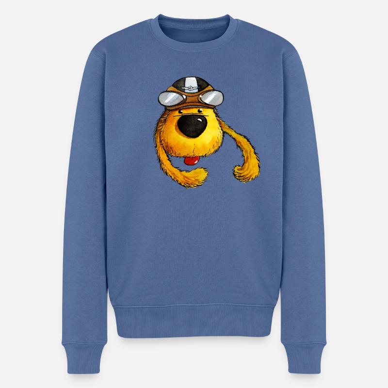 Geheimagent Morris - Männer Premium Bio Pullover - Taubenblau