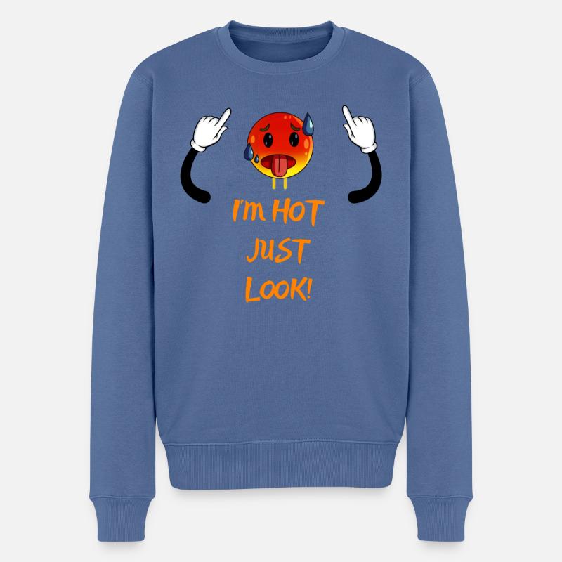 Je suis chaud, regarde juste - Pull Premium bio Homme - bleu pigeon