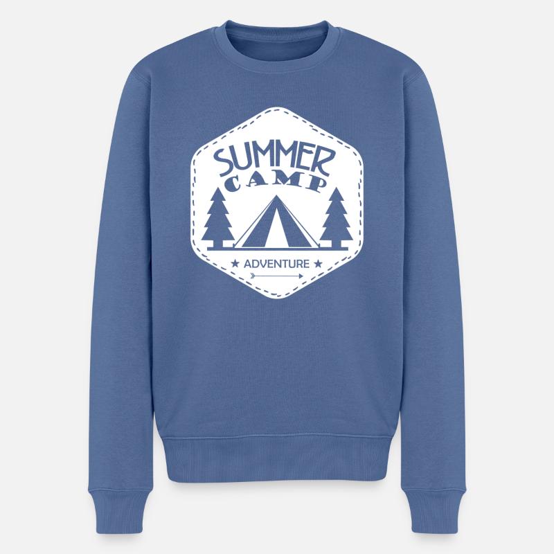 Ferienlager - Männer Premium Bio Pullover - Taubenblau