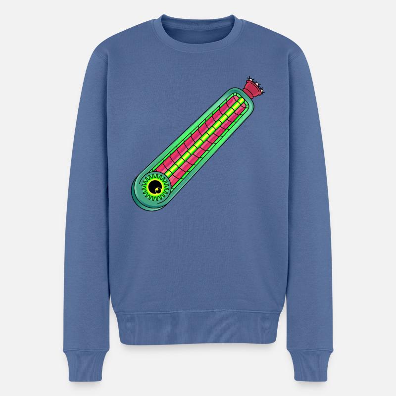 FIEBER - Männer Premium Bio Pullover - Taubenblau