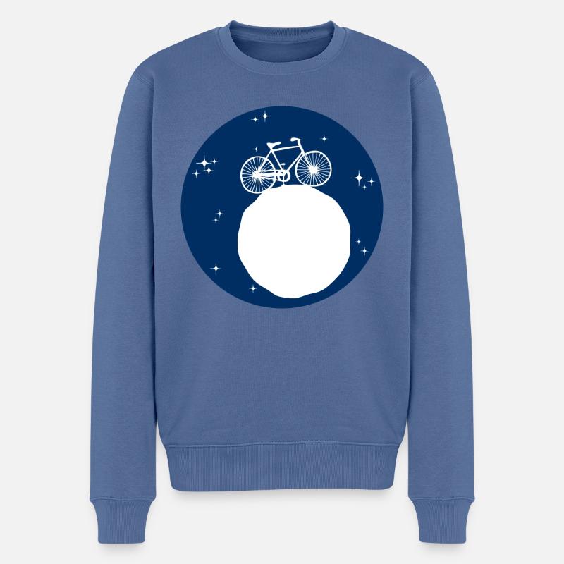 Space Fahrrad - Männer Premium Bio Pullover - Taubenblau