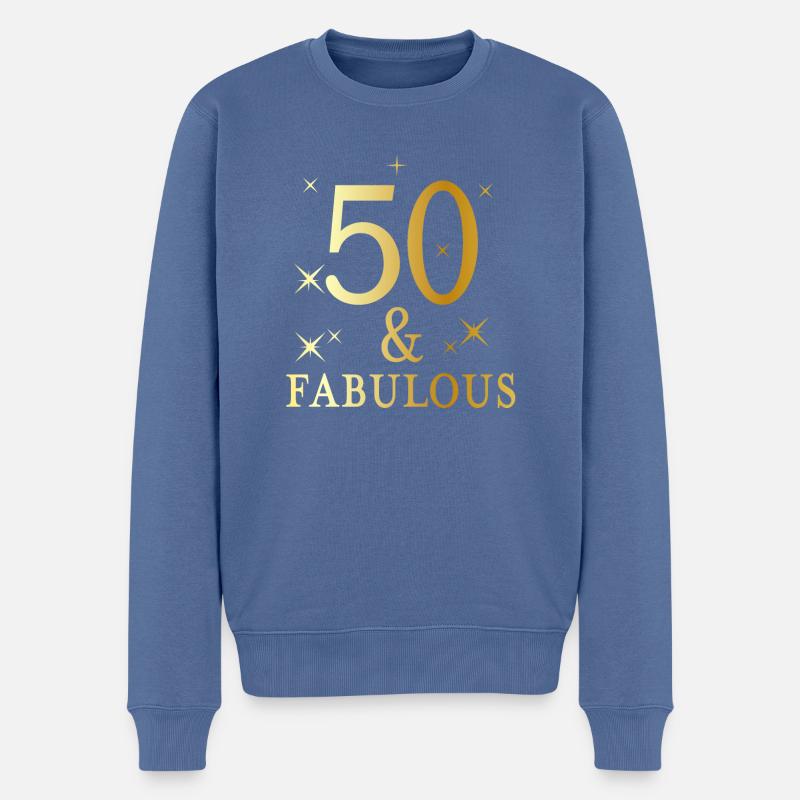50 et fabuleux - Pull Premium bio Homme - bleu pigeon