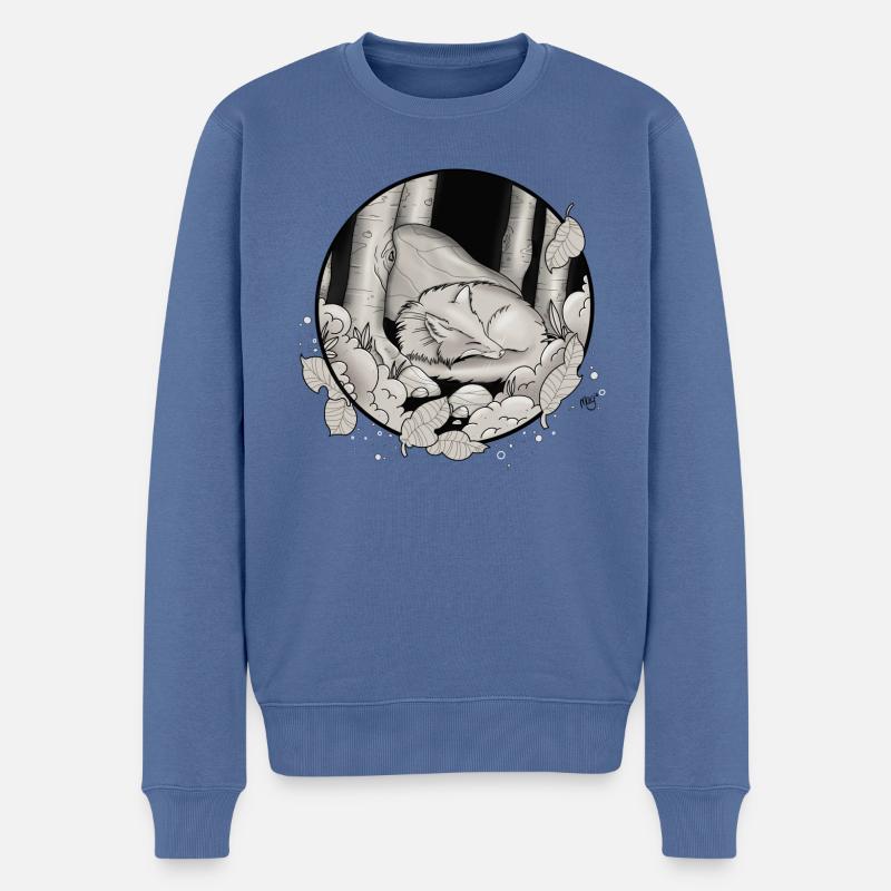 Sleepy Fox - Männer Premium Bio Pullover - Taubenblau