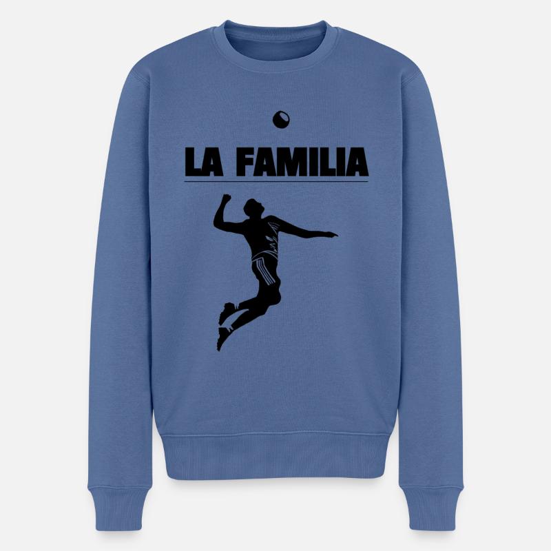LA FAMILIA - Männer Premium Bio Pullover - Taubenblau