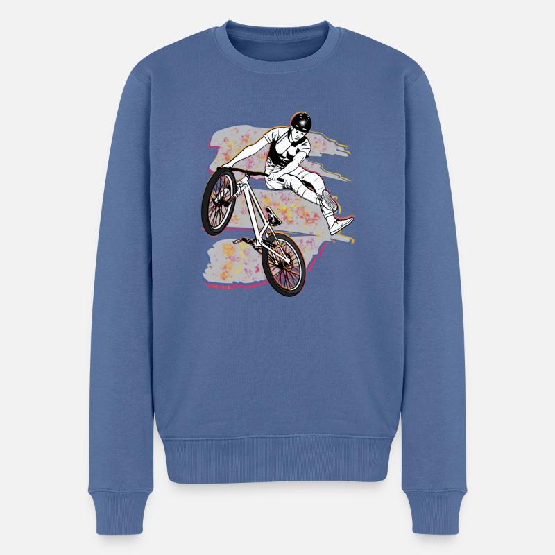 VTT vélo vélo BMX - Pull Premium bio Homme - bleu pigeon