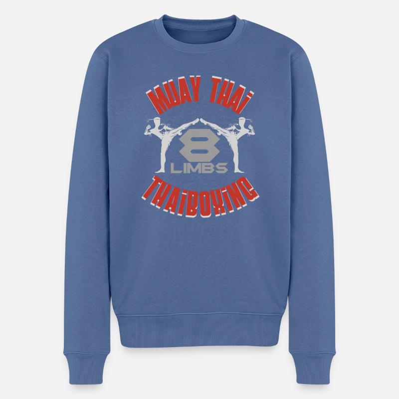 Muay Thaï - Pull Premium bio Homme - bleu pigeon