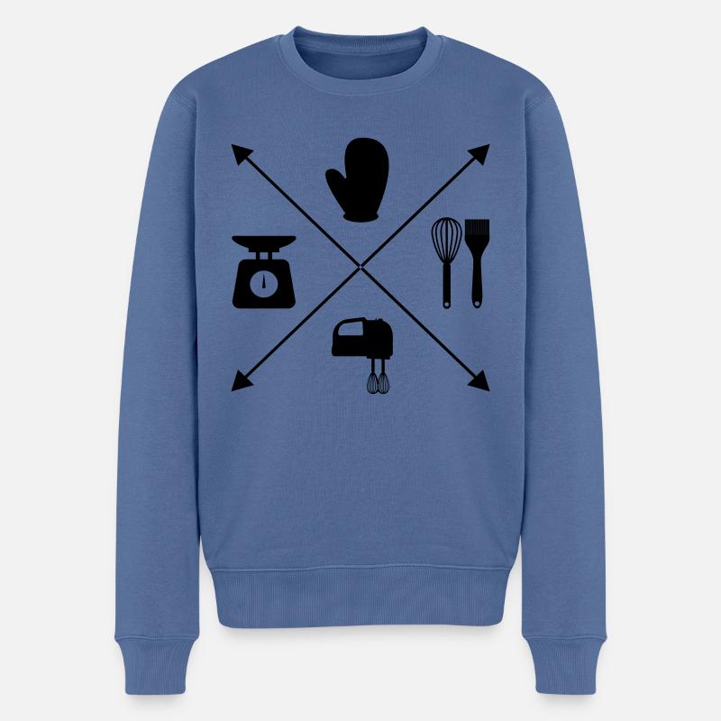 Backen - Männer Premium Bio Pullover - Taubenblau