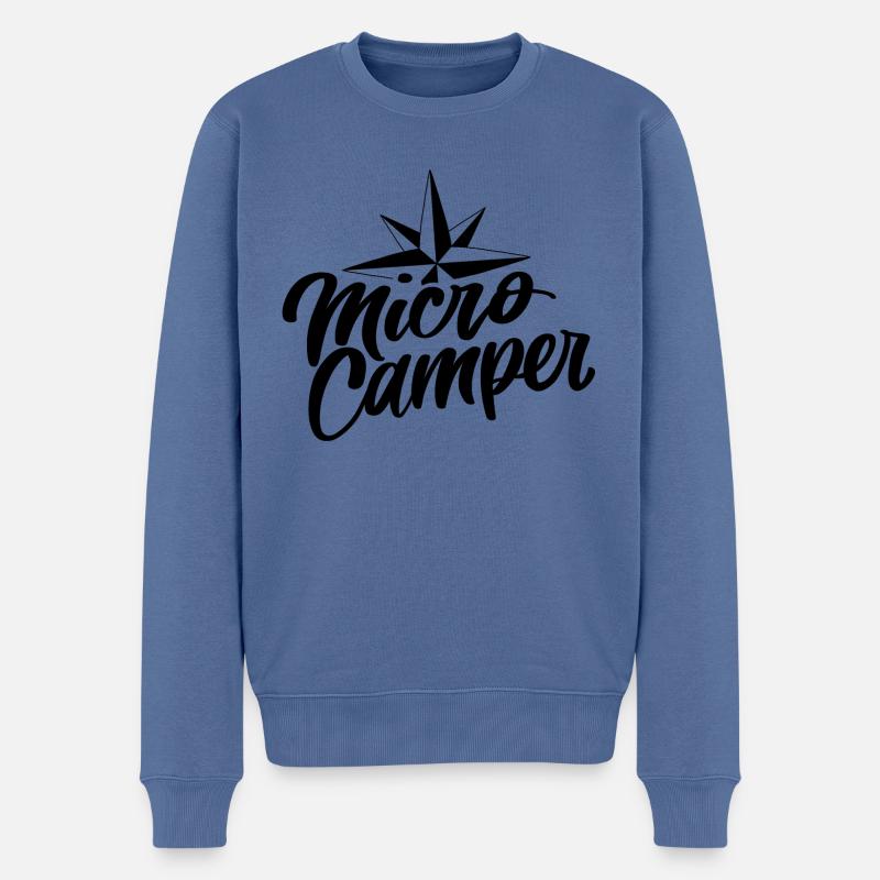 Mikro Camping - Männer Premium Bio Pullover - Taubenblau