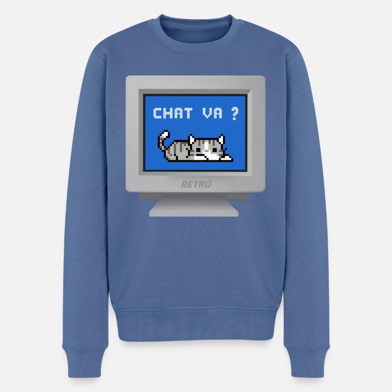 CRT - Katze geht? - Männer Premium Bio Pullover - Taubenblau