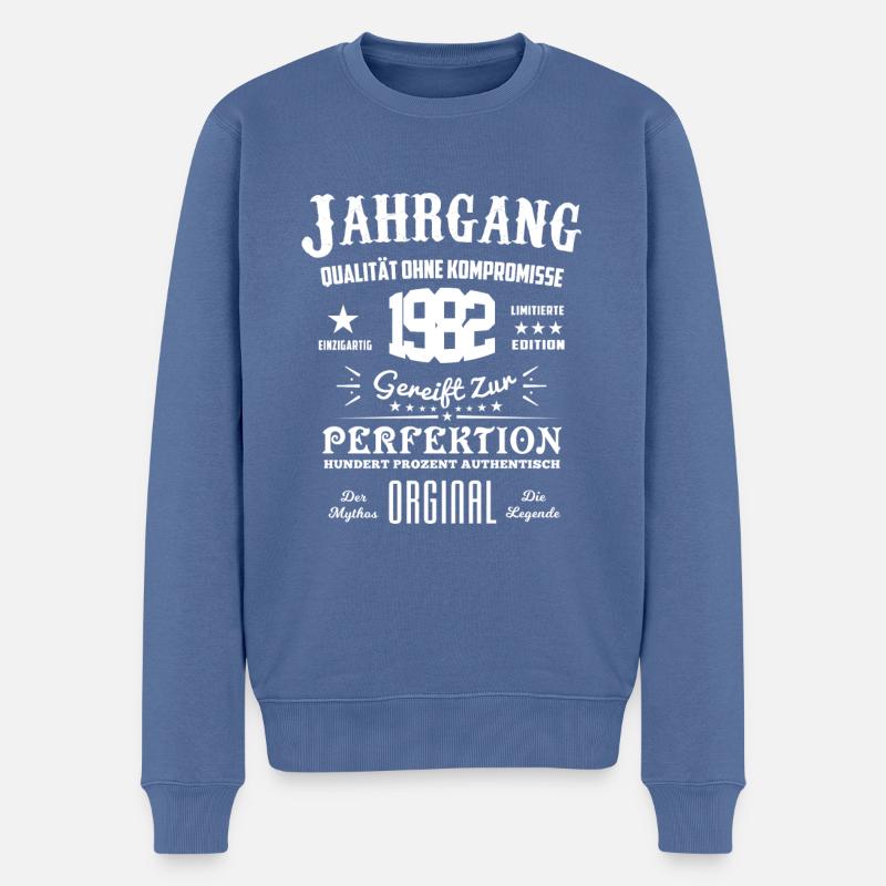 Original Jahrgang 1982 - Männer Premium Bio Pullover - Taubenblau