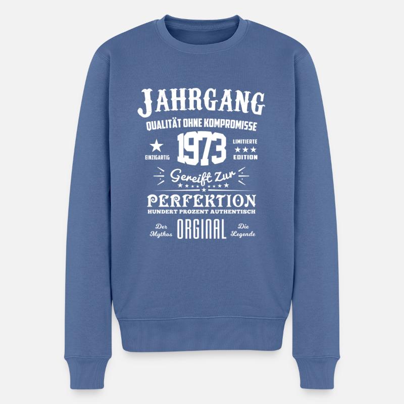 Original Jahrgang 1973 - Männer Premium Bio Pullover - Taubenblau