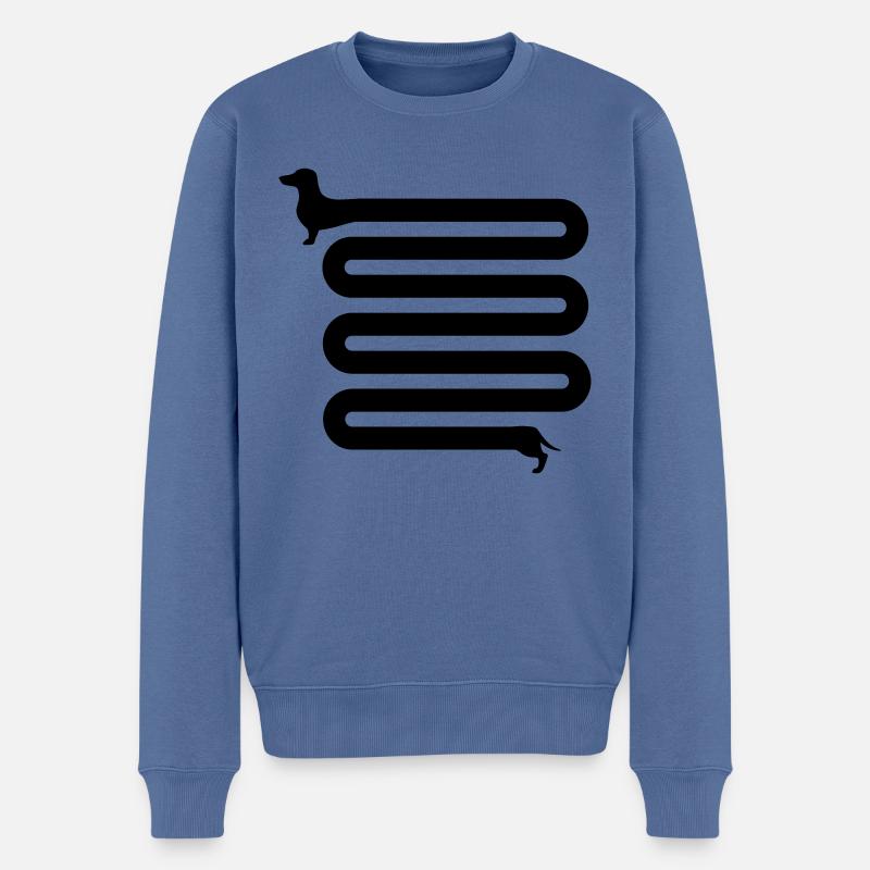 Dackel - Pull Premium bio Homme - bleu pigeon