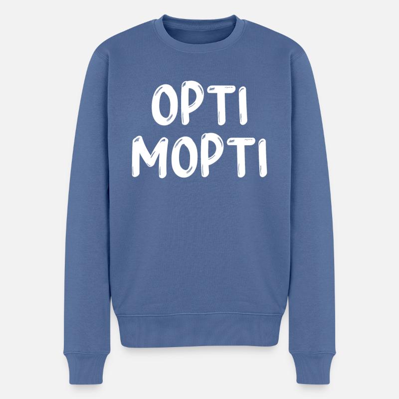 Opti Mopti Optimopti - Pull Premium bio Homme - bleu pigeon
