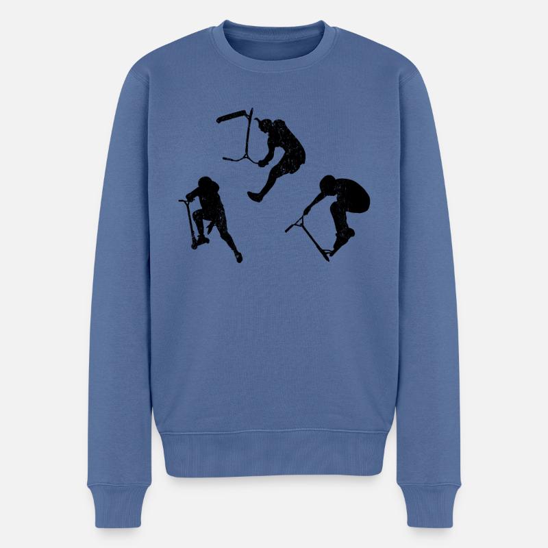 Astuces de scooter - Pull Premium bio Homme - bleu pigeon