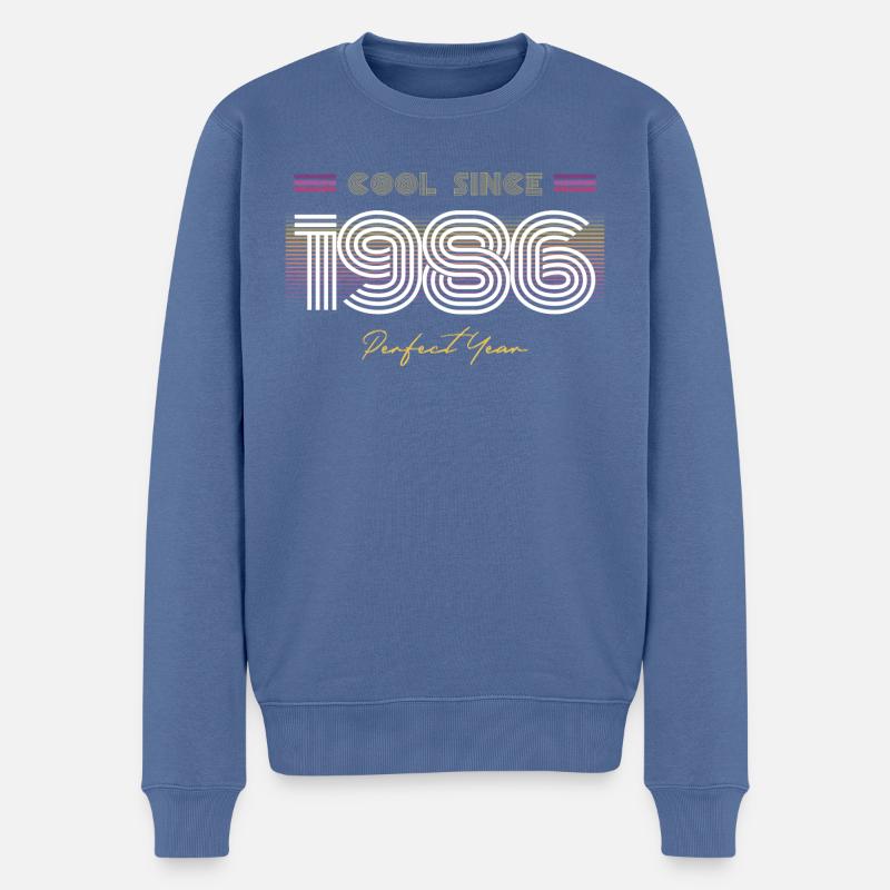 Birthday Cool depuis 1986 - Pull Premium bio Homme - bleu pigeon