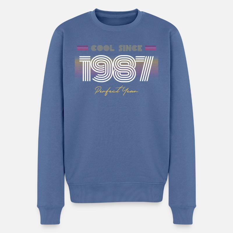 Birthday Cool depuis 1987 - Pull Premium bio Homme - bleu pigeon