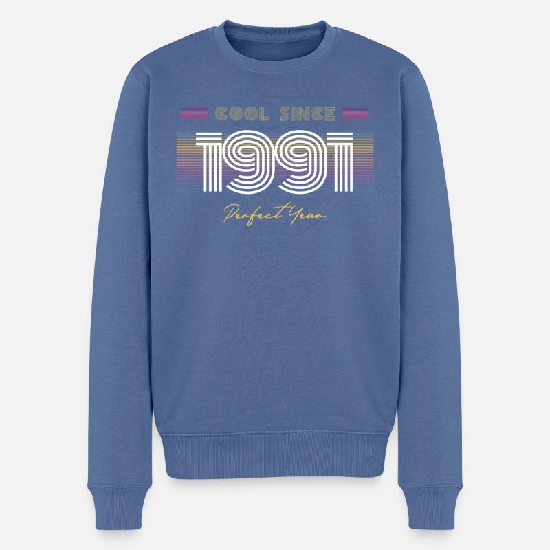 Geburtstag Cool seit 1991 - Männer Premium Bio Pullover - Taubenblau