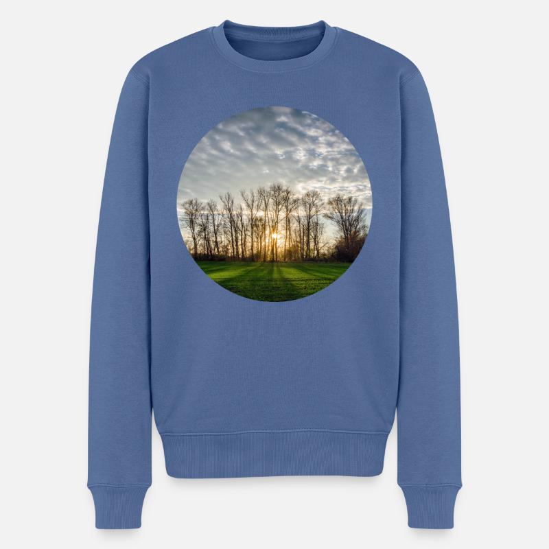 Sonnenlicht im Frühling - Männer Premium Bio Pullover - Taubenblau