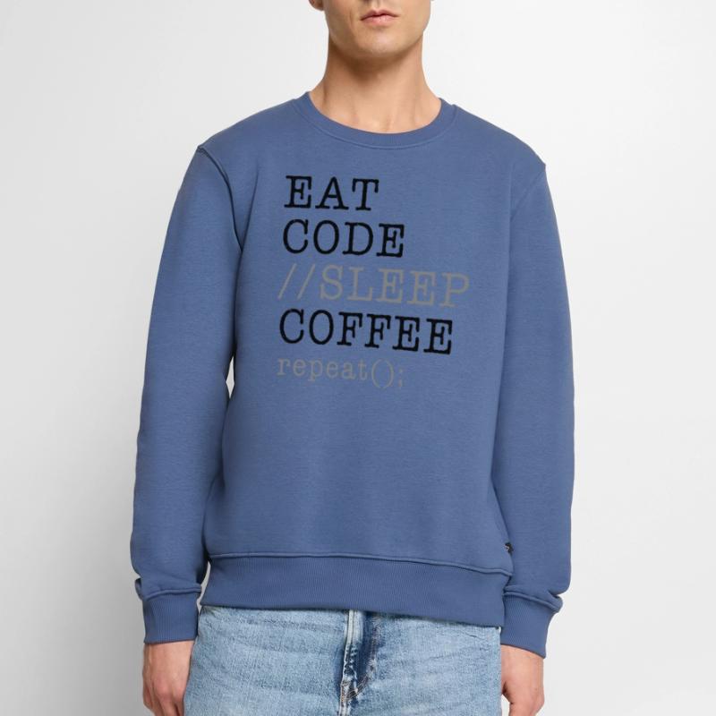 Informatik Python Programmierer essen Code Schlaf Männer Premium Bio Pullover