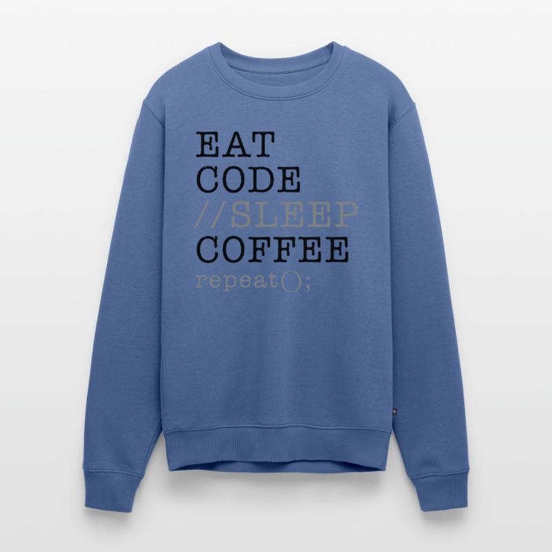 Informatik Python Programmierer essen Code Schlaf Männer Premium Bio Pullover