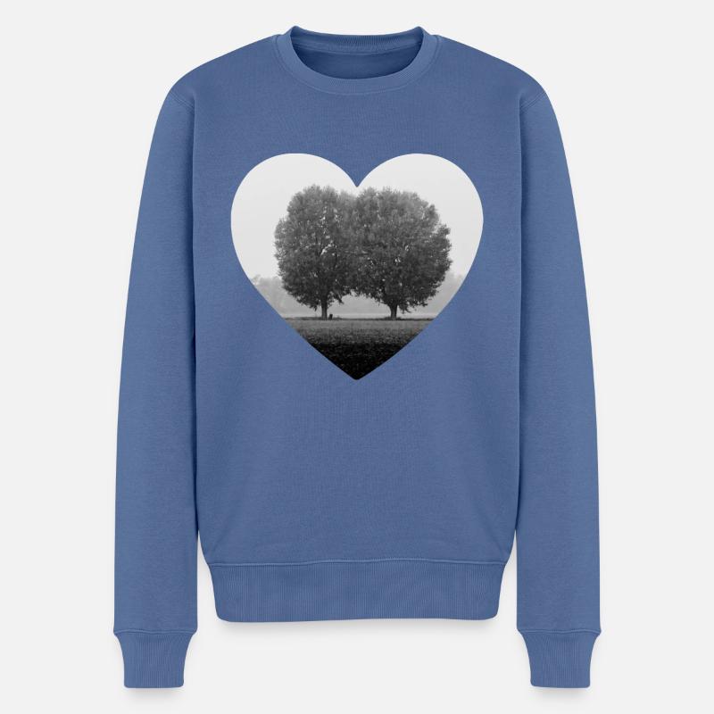 Herz für die Bäume - Männer Premium Bio Pullover - Taubenblau
