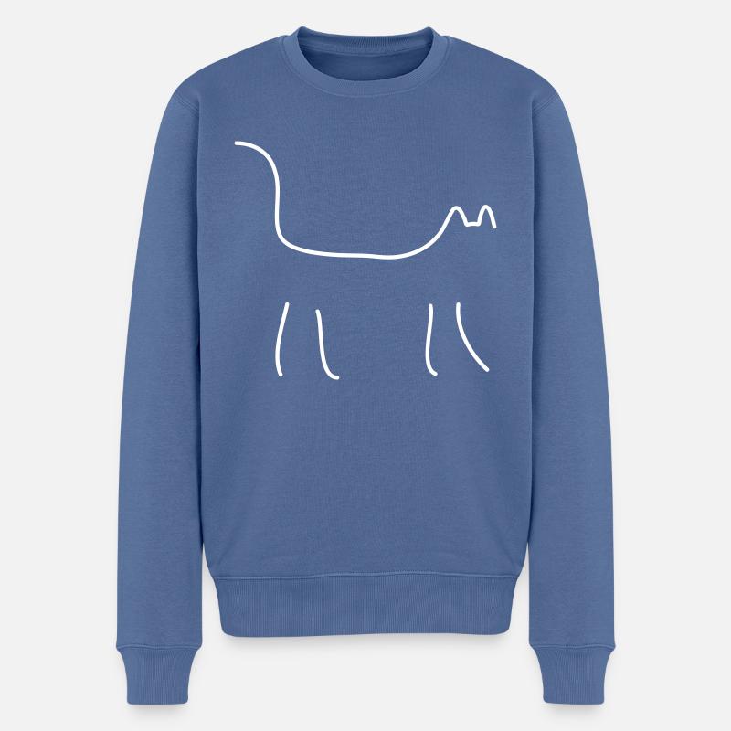 Le Chat Blanc - Pull Premium bio Homme - bleu pigeon