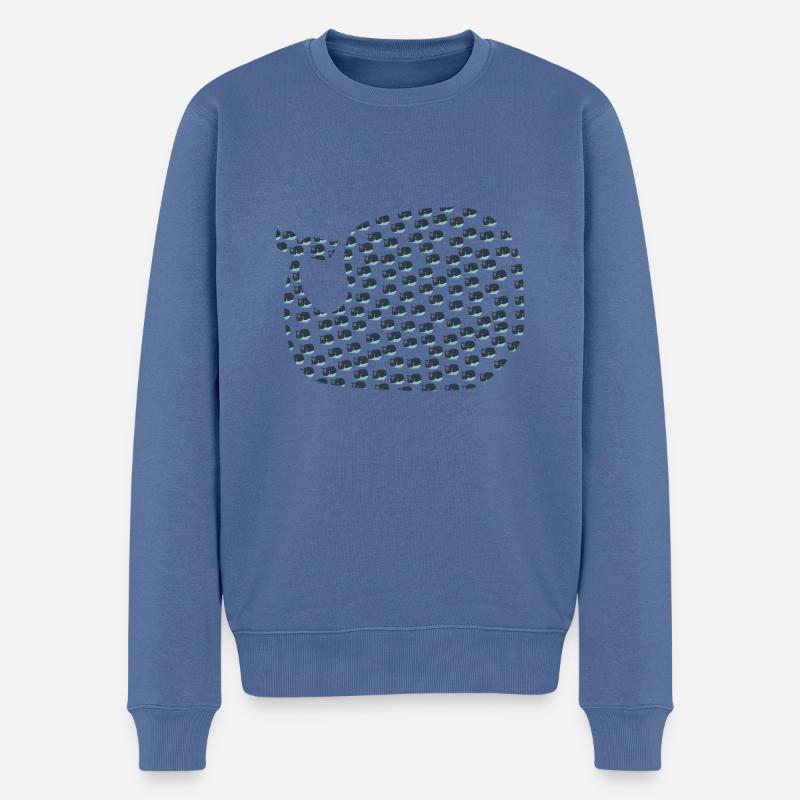 Petites baleines - Pull Premium bio Homme - bleu pigeon