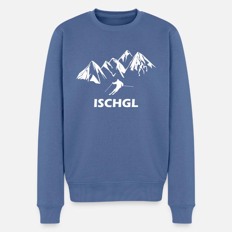 Ski ischgl - Pull Premium bio Homme - bleu pigeon