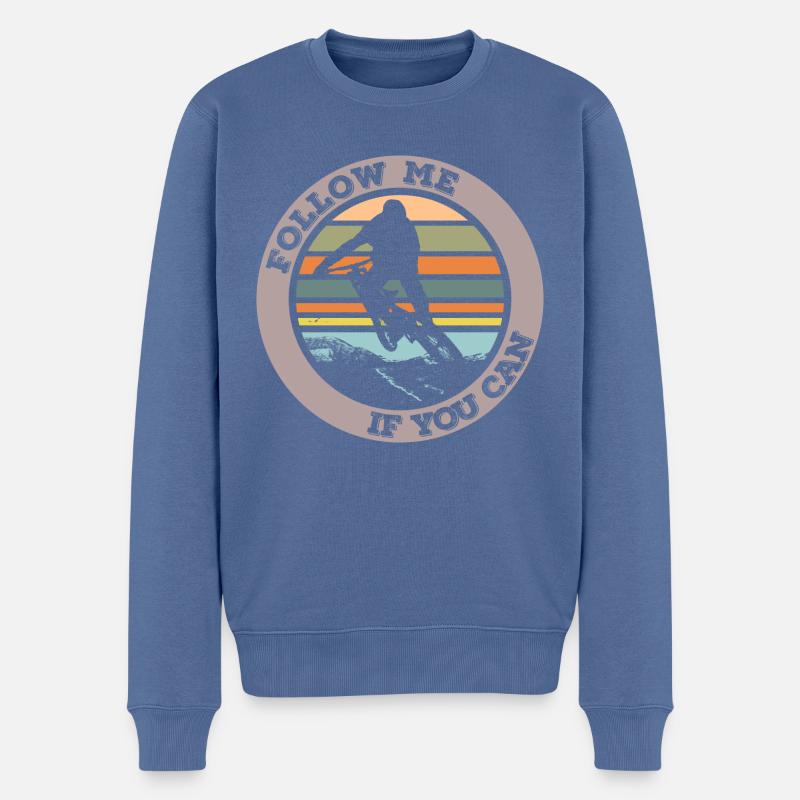 Suivez-moi si vous le pouvez - Pull Premium bio Homme - bleu pigeon