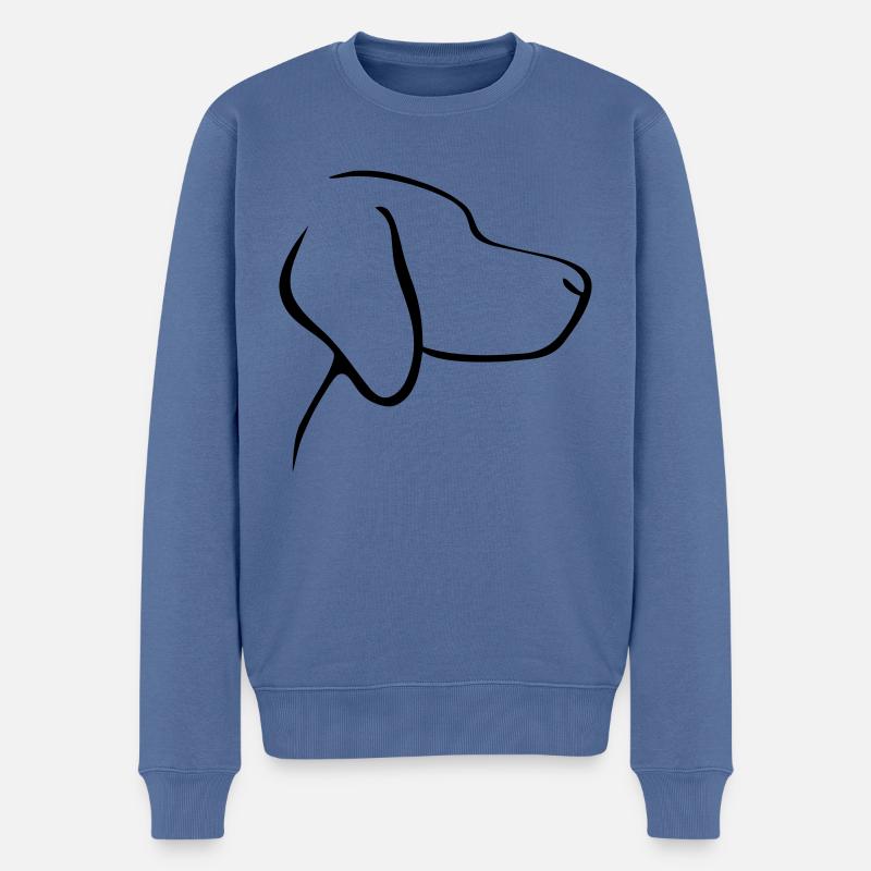 Chien - Pull Premium bio Homme - bleu pigeon