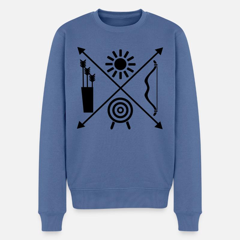 Bogensport - Männer Premium Bio Pullover - Taubenblau