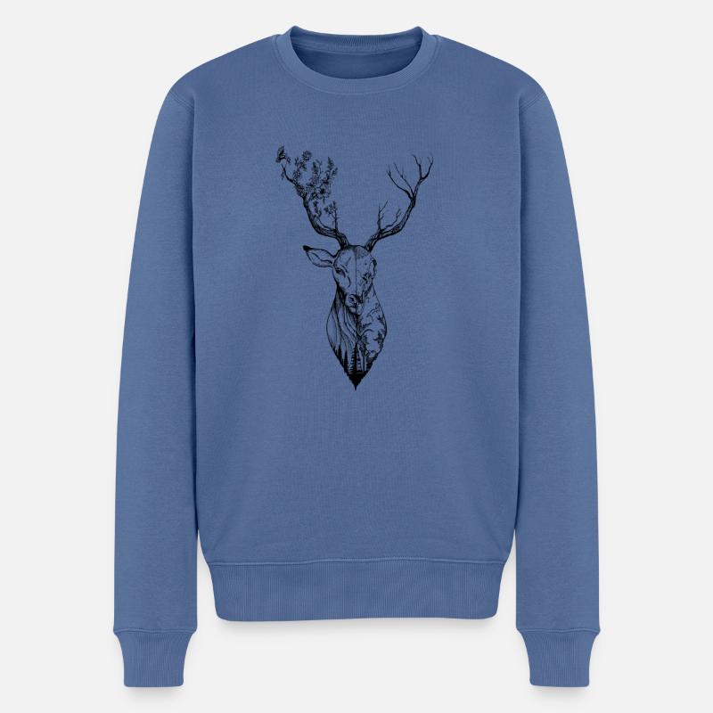 Final Destinature - Männer Premium Bio Pullover - Taubenblau