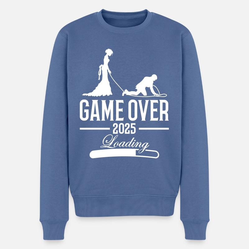 Hochzeit Loading 2025 Game Over - Männer Premium Bio Pullover - Taubenblau