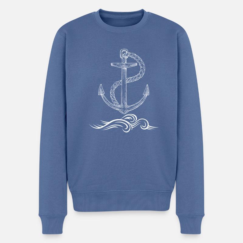 Anker - Männer Premium Bio Pullover - Taubenblau