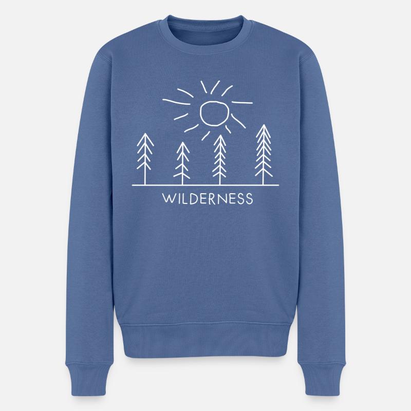 Wilderness - Männer Premium Bio Pullover - Taubenblau