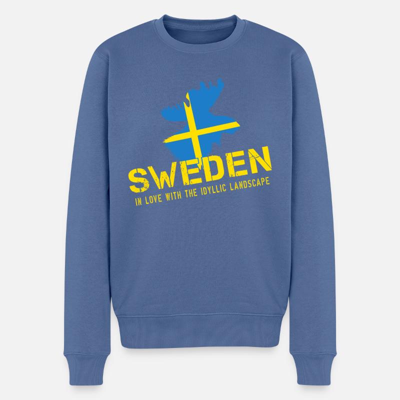 Sweden Sverige Schwede - Männer Premium Bio Pullover - Taubenblau
