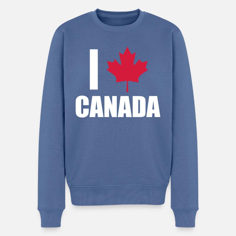 Canada - Männer Premium Bio Pullover - Taubenblau