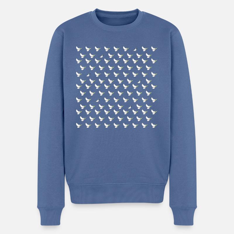 Friedenstauben - Männer Premium Bio Pullover - Taubenblau