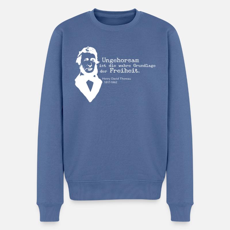 Ungehorsam - Männer Premium Bio Pullover - Taubenblau
