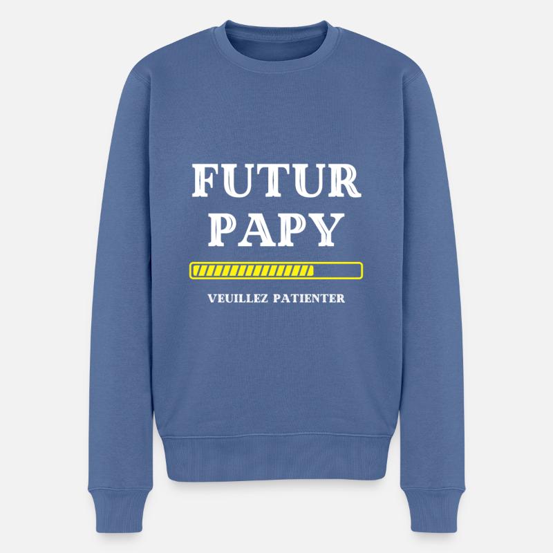t shirt futur papy loading humour grossesse papy - Pull Premium bio Homme - bleu pigeon
