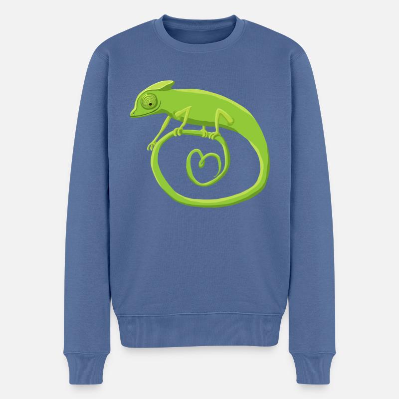 Chamäleonkringel mit Herz - Männer Premium Bio Pullover - Taubenblau