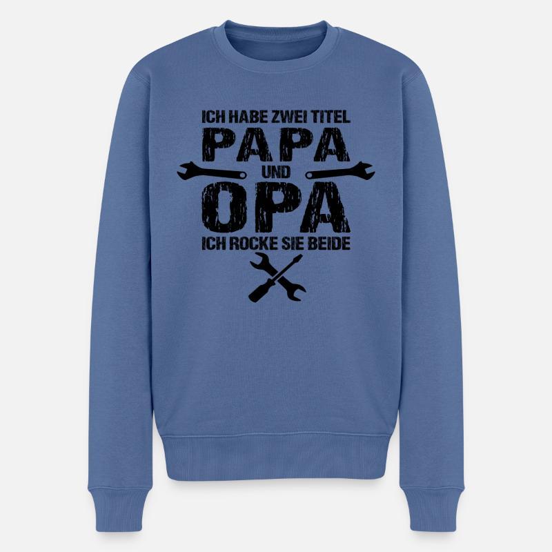 Opa - Männer Premium Bio Pullover - Taubenblau