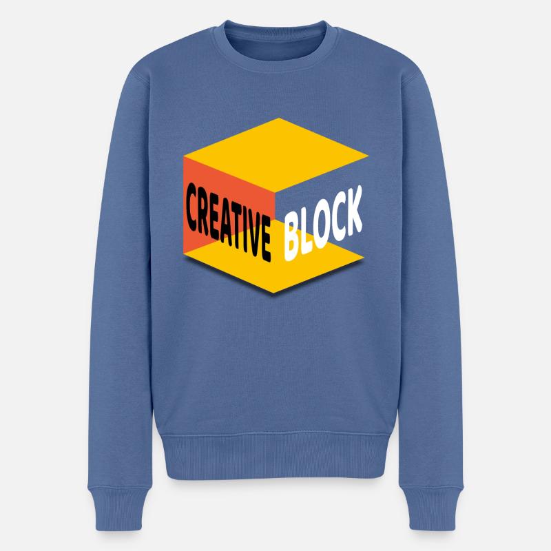 BLOC CRÉATIF - Pull Premium bio Homme - bleu pigeon