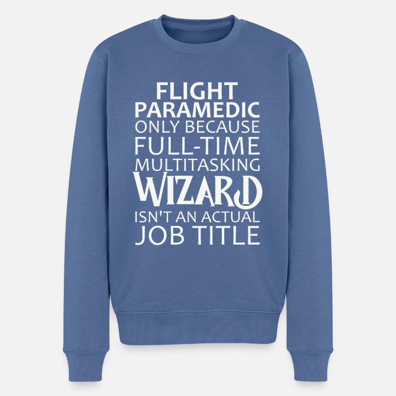 Flight Paramedic Wizard Luftrettung - Männer Premium Bio Pullover - Taubenblau