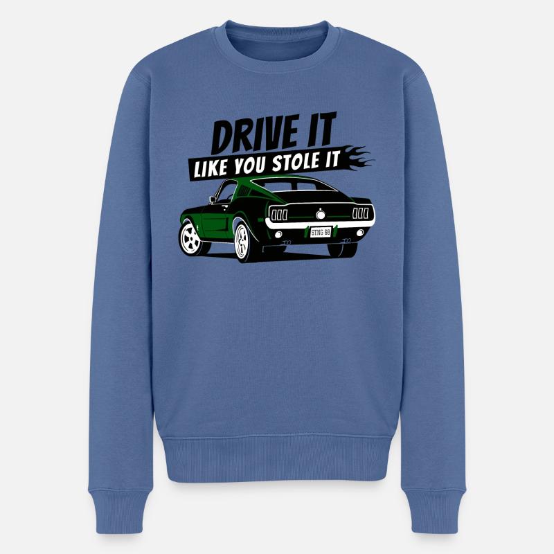 Drive it - Fastback - Männer Premium Bio Pullover - Taubenblau