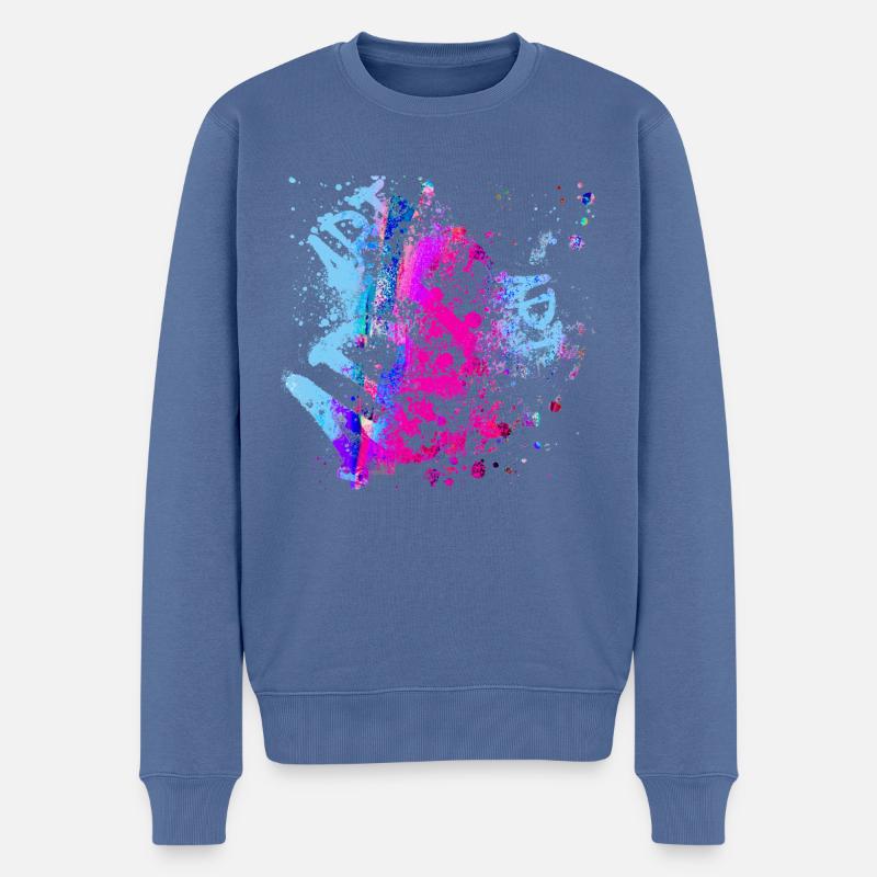 art,graffiti,malerei,bunt,artwork,kunst - Männer Premium Bio Pullover - Taubenblau
