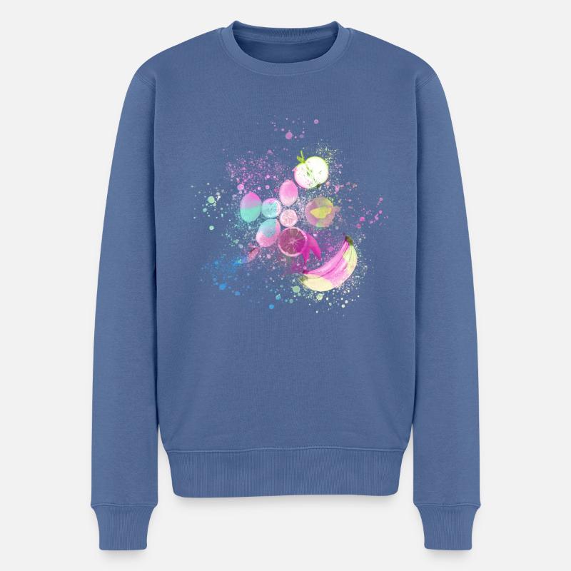 frucht,früchte,zitronen,bananen,zitronen - Männer Premium Bio Pullover - Taubenblau